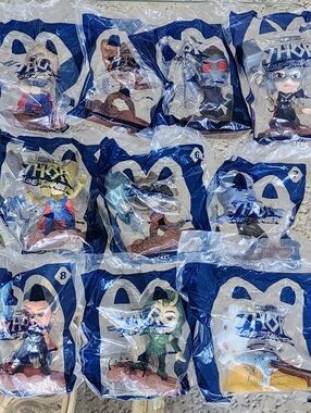 2022 McDonalds Thor Love & Thunder Happy Meal Toys, Complete Set of 10 Sealed
